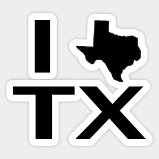 I Love Texas with State Outline Sticker